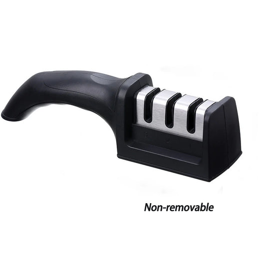 Knife Sharpener Handheld Multi-Function 3 Stages Type Quick Sharpening Tool with Non-Slip Base Kitchen Knives Accessories Gadget