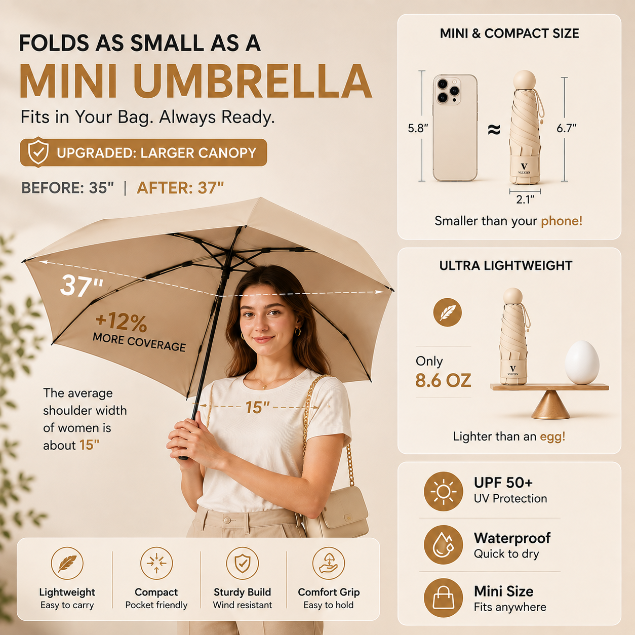 Cloudpocket™ — The Ultralight Capsule Travel Umbrella
