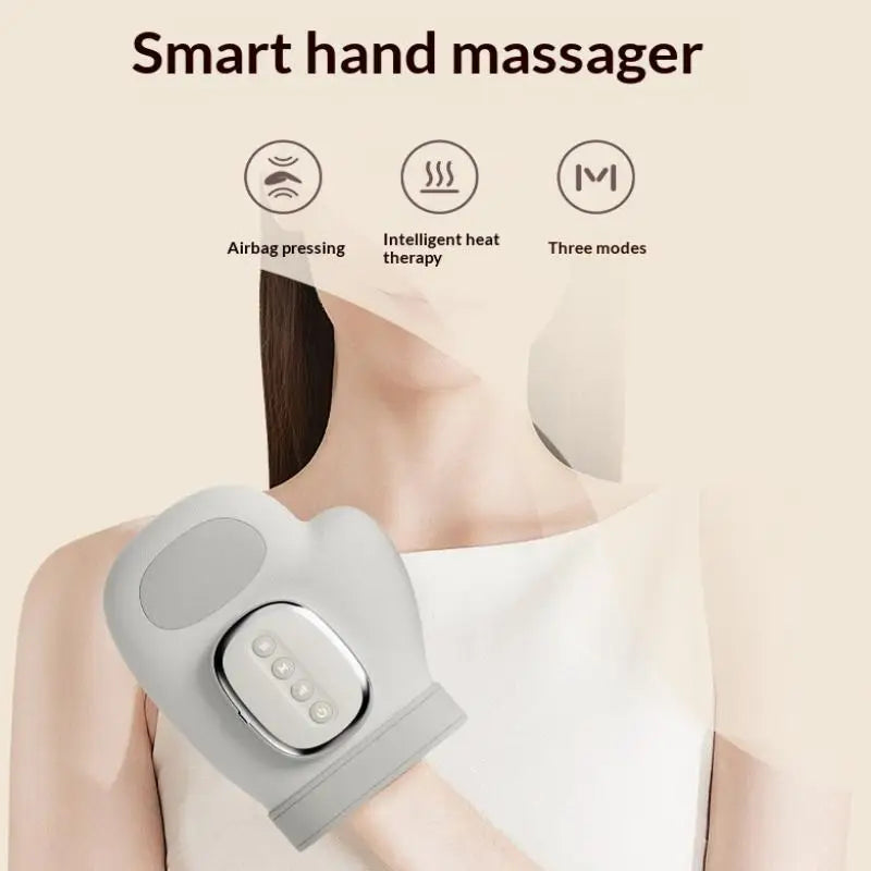 Cordless Hand Massager with Airbag Compression Pain Relief for Finger Joint and Wrist Palm Massage